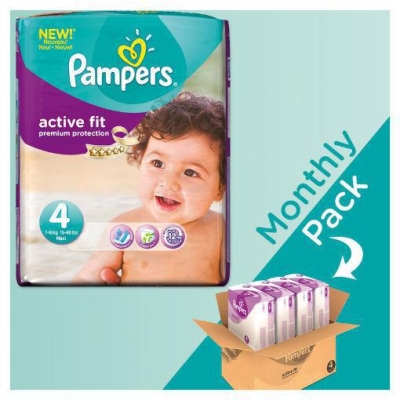 Foto van Pampers active fit maxi 4 maandbox 168st via drogist