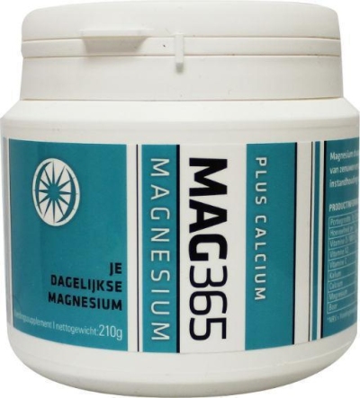 Foto van Mag365 magnesium poeder - calcium & citroenzuur 210g via drogist