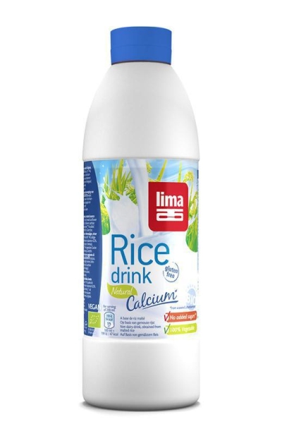 Foto van Lima rice drink natural calcium bottle 1000ml via drogist