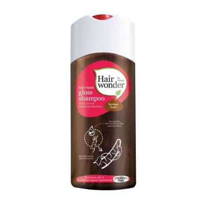 Foto van Hairwonder shampoo hair repair gloss brown 200ml via drogist