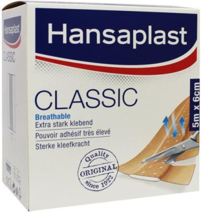 Foto van Hansaplast classic 5m x 6cm 5mx6cm via drogist