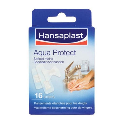 Foto van Hansaplast aqua protect speciaal voor handen 16str via drogist