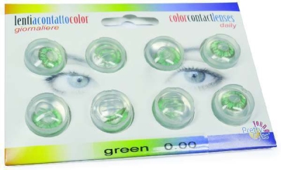 Pretty eyes 1-dag kleurlens 8p groen ex  drogist