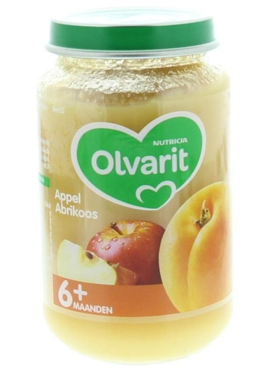 Foto van Olvarit 6m52 appel abrikoos 6 x 200g via drogist