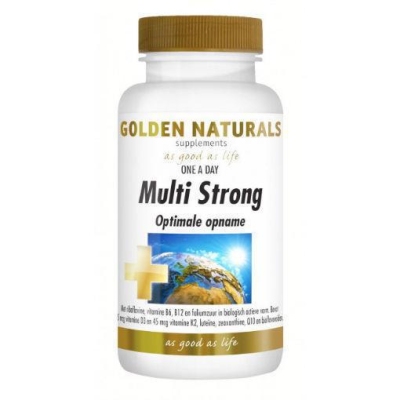 Foto van Golden naturals multi strong vegacaps 60vcap via drogist