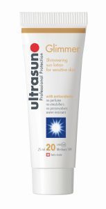 Foto van Ultrasun zonnebrand lotion glimmer spf20 25ml via drogist
