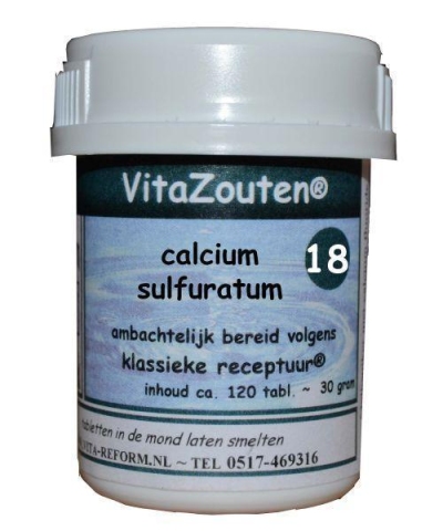 Foto van Vita reform van der snoek calcium sulfuratum vitazout nr. 18 120tb via drogist