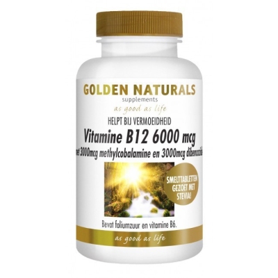 Foto van Golden naturals vitamine b12 mythyl debencozide 60tb via drogist