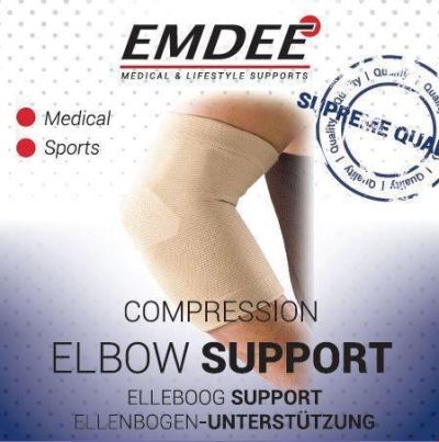 Foto van Emdee elastische ondersteuning elleboog huidkleur maat s 1st via drogist