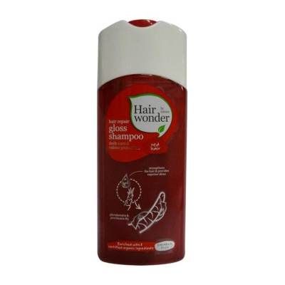 Foto van Hairwonder shampoo hair repair gloss red 200ml via drogist