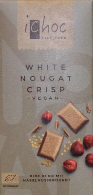 Ichoc white nougat crisp vegan 10 x 80g  drogist