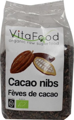 Foto van Vitafood cacao nibs 200g via drogist