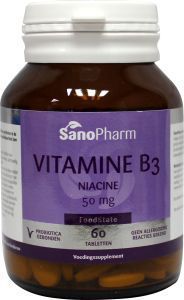 Sanopharm vitamine b3 niacine 50 mg 60tab  drogist