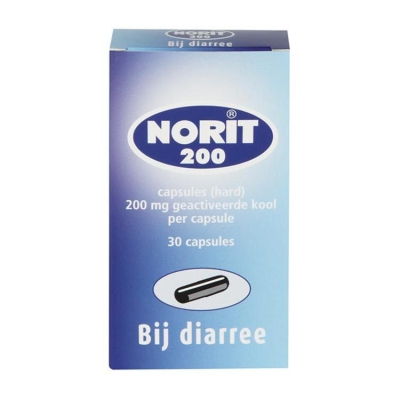 Foto van Norit capsules 200mg 30cap via drogist