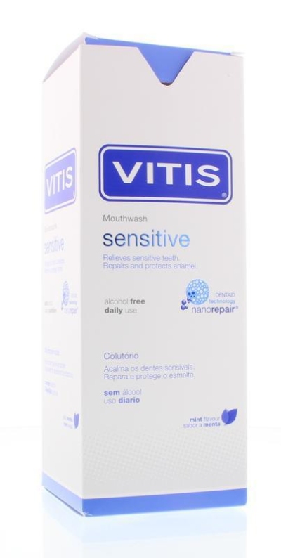 Foto van Vitis sensitive mondspoelmiddel 500ml via drogist