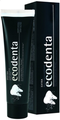 Ecodenta tandpasta whitening met black charcoal 100ml  drogist