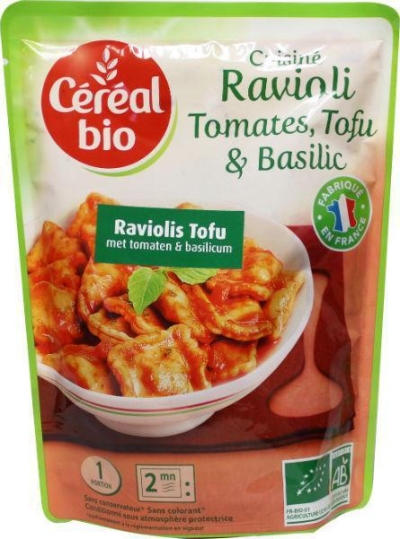 Foto van Cereal ravioli tofu tomaat basilicum 267g via drogist