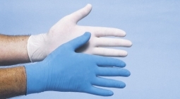 Foto van Cmt onderzoekshandschoen latex blauw gepoederd xl 100st via drogist