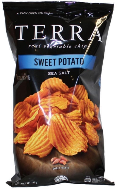 Foto van Terra chips chips sweet potato 12 x 110g via drogist