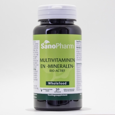 Sanopharm multivitaminen/mineralen wholefood 30ca  drogist