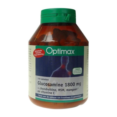 Foto van Optimax glucosamine 1800 mg 150tab via drogist
