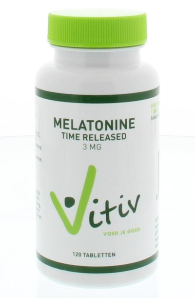 Foto van Vitiv melatonine time released 3 mg 120tb via drogist