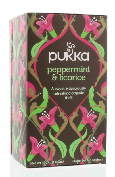 Foto van Pukka thee peppermint licorice 20zk via drogist