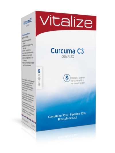 Foto van Vitalize products curcumine c3 complex 60tab via drogist