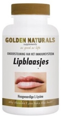 Foto van Golden naturals lipblaasjes l-lysine 60tab via drogist