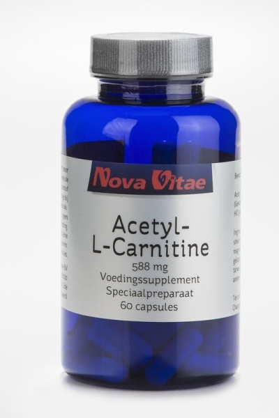 Foto van Nova vitae acetyl l carnitine 500mg 60cap via drogist