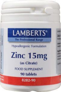 Lamberts zink (zinc) citraat 15 mg 90tab  drogist
