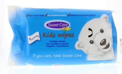 Foto van Sweetcare kids wipes hand & gezicht 40st via drogist