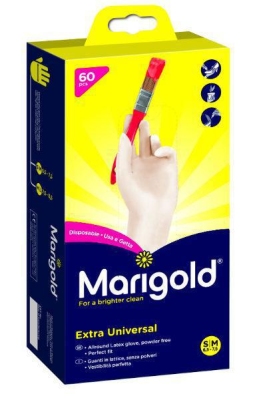 Foto van Marigold handschoen extra safe universeel s/m 60st via drogist