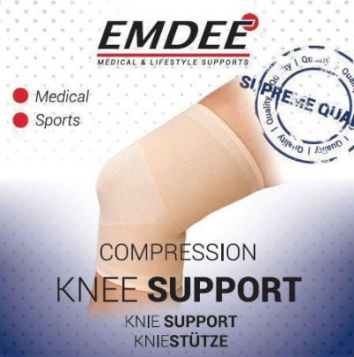 Emdee elastische ondersteuning knie huidkleur maat s 1st  drogist