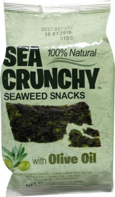 Foto van Sea crunchy zeewier snack met olijfolie 10g via drogist