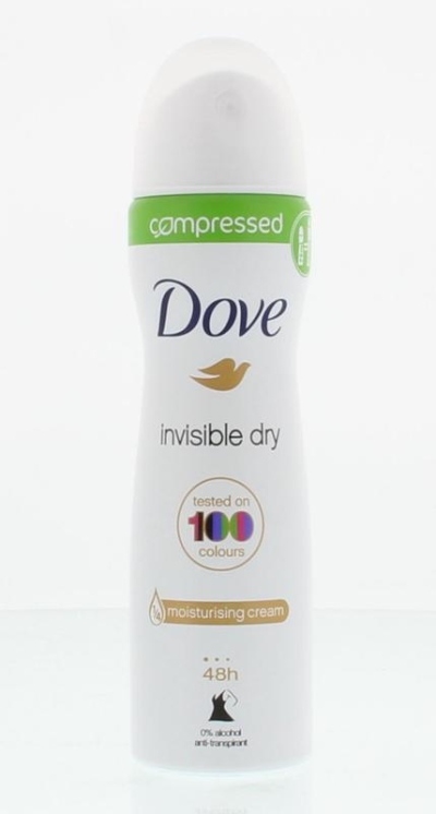Foto van Dove deospray compressed invisible dry 75ml via drogist
