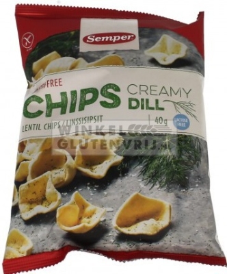 Foto van Semper soft glutenvrije chips dille 45gr via drogist