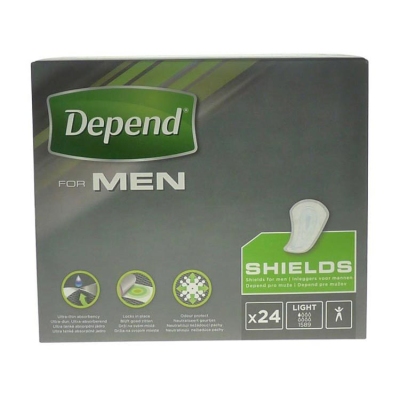 Foto van Depend shields for men 24st via drogist