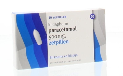 Foto van Leidapharm paracetamol zetpil 500mg 10zp via drogist