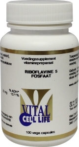 Foto van Vital cell life riboflavine 5 fosfaat/vitamine b2 22mg 100cap via drogist
