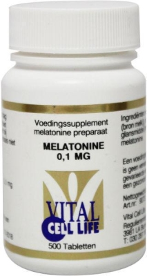 Foto van Vital cell life melatonine 0.1 mg 500tab via drogist