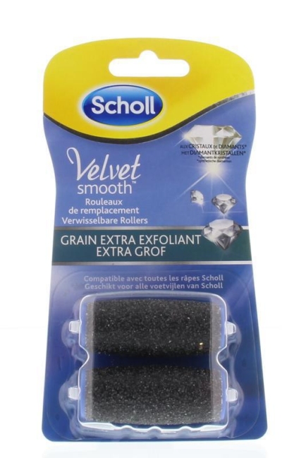 Foto van Scholl velvet smooth verwisselbare roller extra grof 2st via drogist