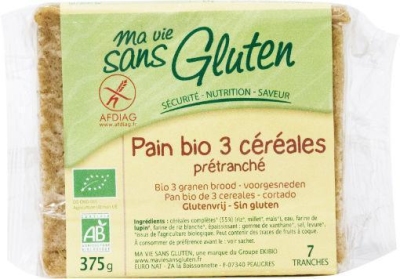 Foto van Ma vie sans brood 3 granen bio - glutenvrij 375g via drogist