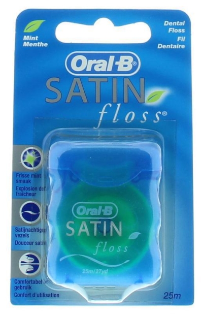 Foto van Oral-b oral b satin floss mint 25mt via drogist