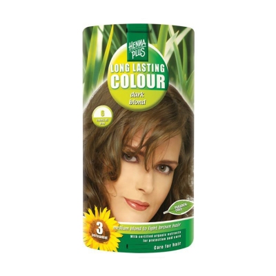 Foto van Hennaplus haarkleuring long lasting colour 6 dark blond 100ml via drogist