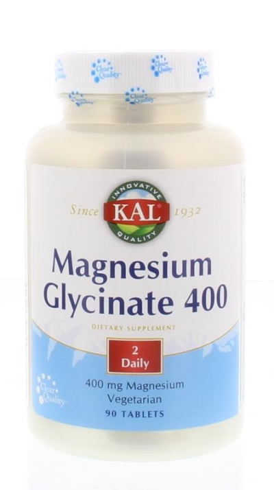 Foto van Kal magnesium glycinate 400mg 90st via drogist