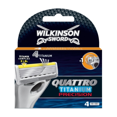 Foto van Wilkinson scheermesjes quattro titanium precision 4st via drogist