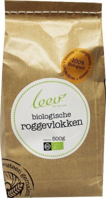 Foto van Leev bio roggevlokken 500g via drogist