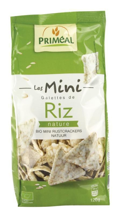 Foto van Primeal rijstcrackers mini naturel 120g via drogist