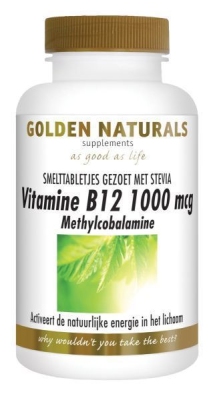 Foto van Golden naturals vitamine b12 methylcobalamine 100tab via drogist